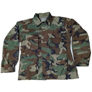 US‎ ARMY BDU Men Medium-Regular Green Woodland Camo Combat Coat 8415-01-084-1647